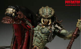 Illustration for article titled Predator Rides Skinless Alien Horse To Battle